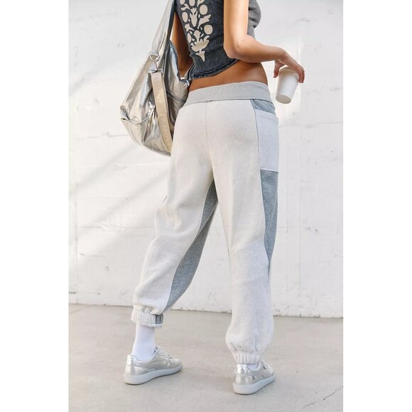 SMALL Free People Movement Making It Gray Cream Colorblock Joggers Sweatpants - Picture 5 of 12